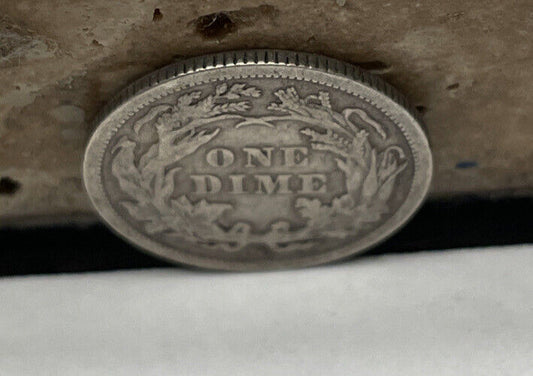 1877 cc better date fine+ Silver seated liberty dime BIN great piece