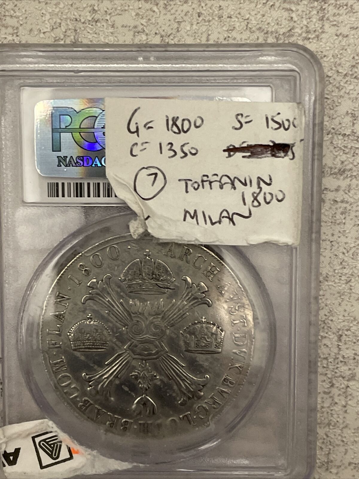 Rare 1800 Crocione Milan Toffanin PCGS XF Details 476/3 LEGE ET Crown Price Cut!