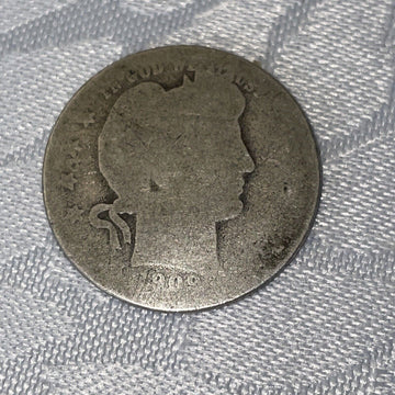 1909-O Scarce Silver Barber Quarter Poor Condition Specimen lo ballFREE SHIPPING