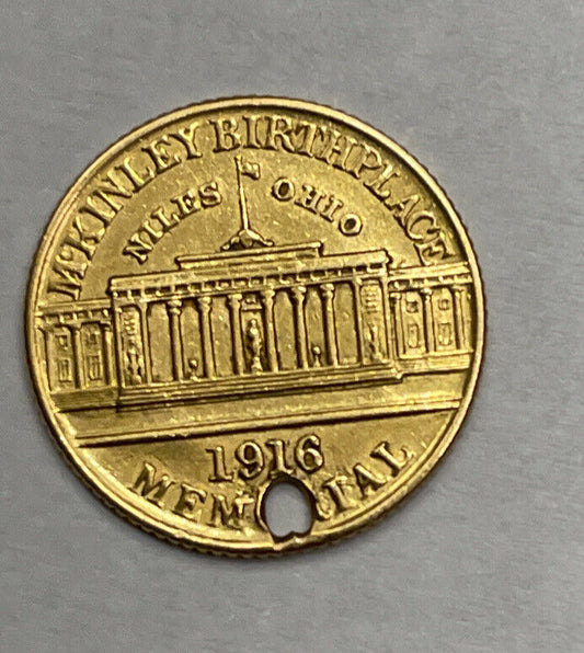 Holey 1916 One Dollar McKinley Gold Commemorative nice looking