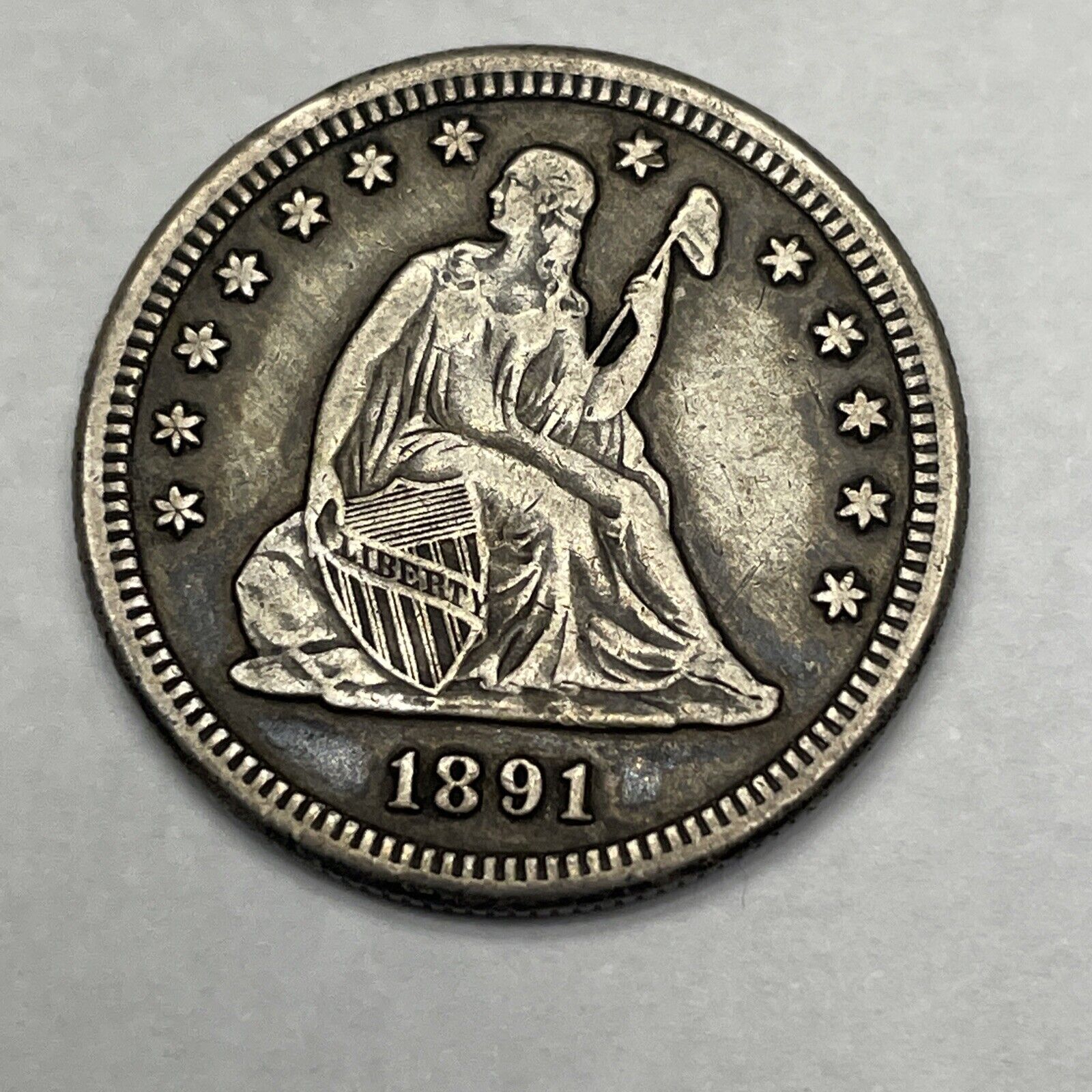 1891 s choice extra fine seated liberty silver quarter great collector piece