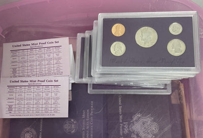 6 Decade Run proof sets 1960 to 2010 51+ sets orig pkg 350 coins incl silver wow