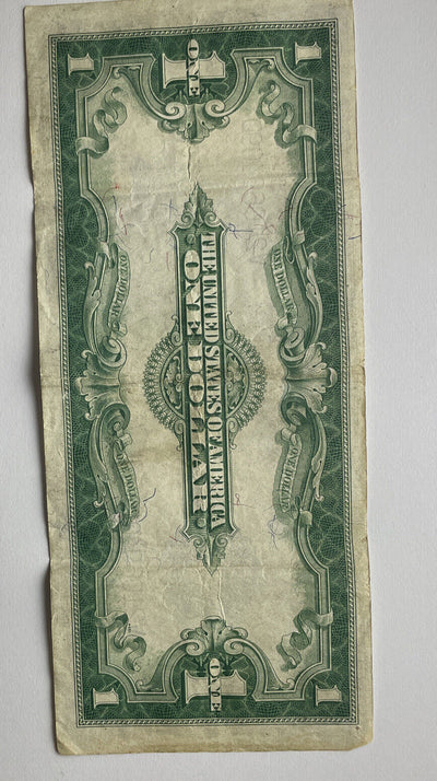 $1 1923 Silver Cert Large Bank Note Bill Blue Seal 1 Dollar VF no holes or rips