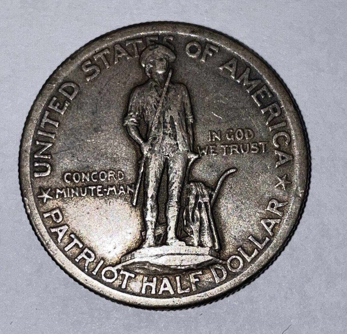 Lexington/Concord Sesqi commemorative Minute Man 1925 Silver Half $ Extra Fine