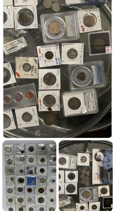 8Ran-dime” silver coin lot Face Value 50 cents. all coins over 60 years old! #A3