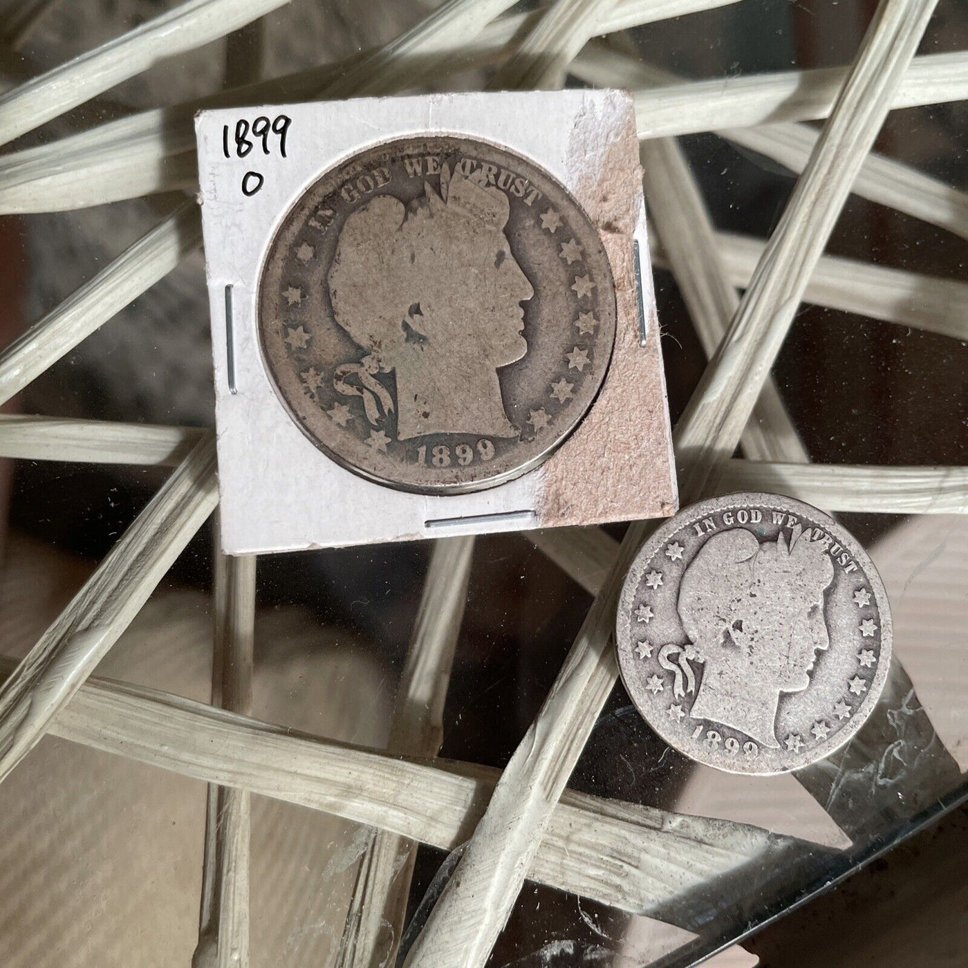 1899 o Silver Half $ and Quarter. nice pair 4 U