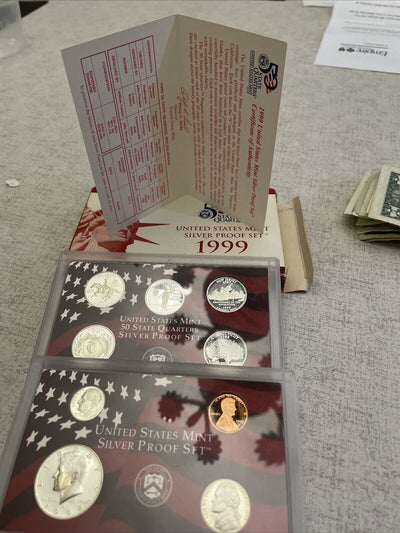1999 S Silver Proof Set- Full issue with box & papers