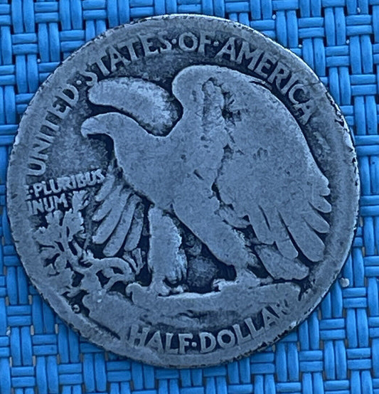 1923 s Silver Walking Liberty Half $ 100 yr old good coin!