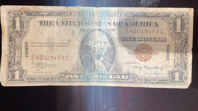 Series of 1935 A $1 Silver Certificate Hawaii Note Julian-Morgenthau WW2 ovrprnt