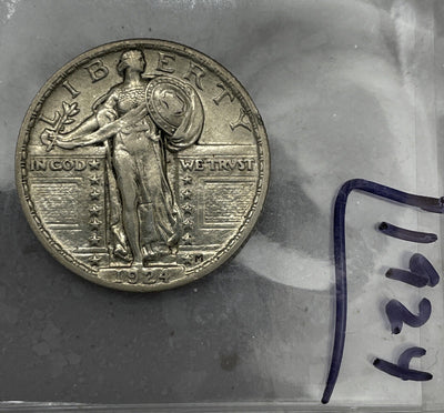 OldMan Duffy’s Ch AU 1924 StandingLiberty Silver Quarter Gr8 EyeAppeal Price Cut