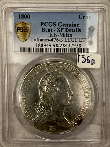 Rare 1800 Crocione Milan Toffanin PCGS XF Details 476/3 LEGE ET Crown Price Cut!