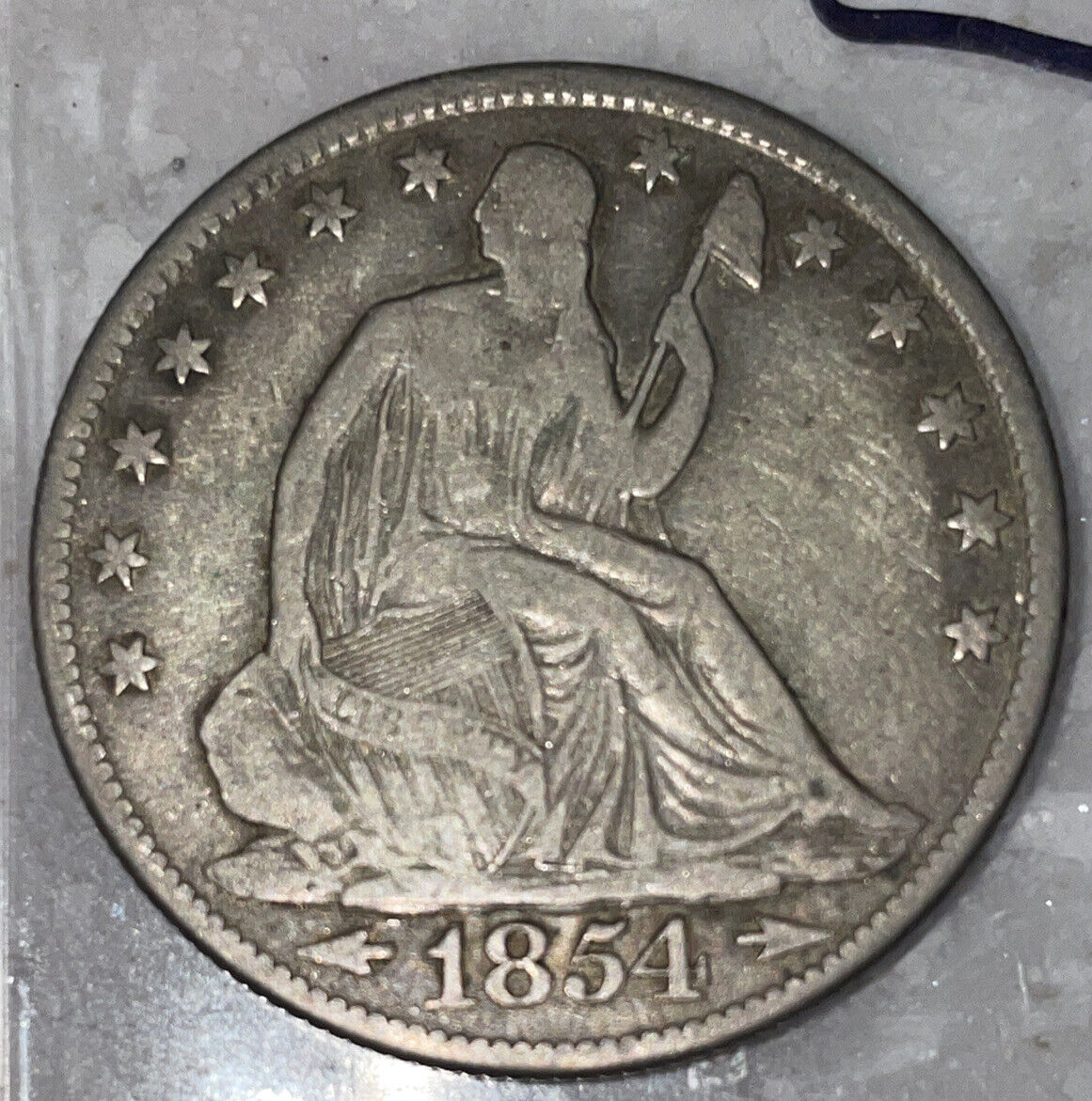 1854 O Seated Liberty Silver Half Dollar choice VF no problems collectible