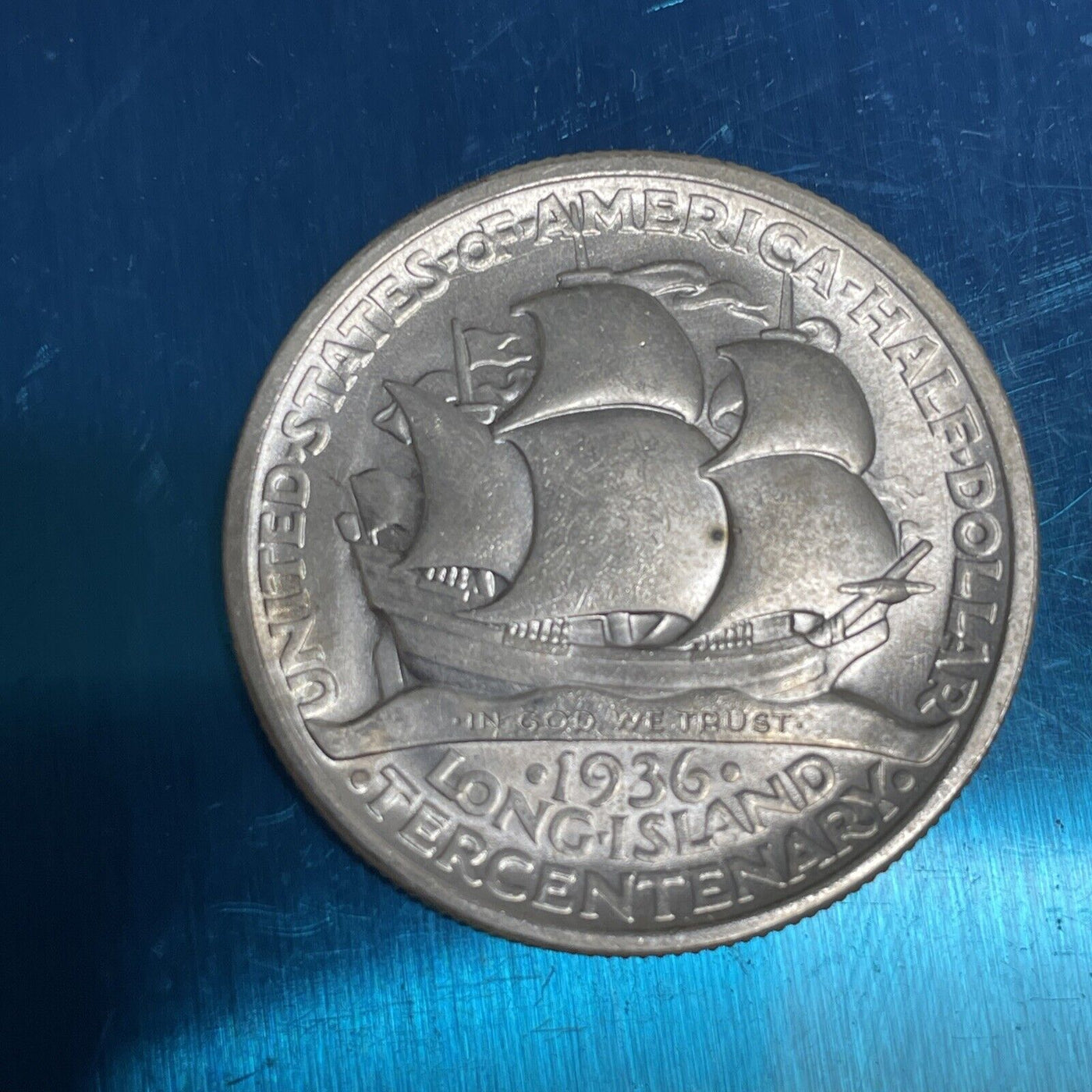 Choice PQ BU 1936 Long Island Tercentenary Commemorative Silver Half Dollar Wow!
