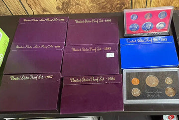 Run of Qabala 7+ pristine proof sets 1983-1989 40 coin set 40% off original cost