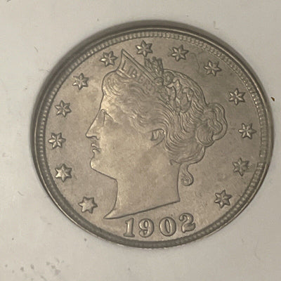 1902 gorgeous liberty V nickel 1902 NGC MS64 really great collectible!