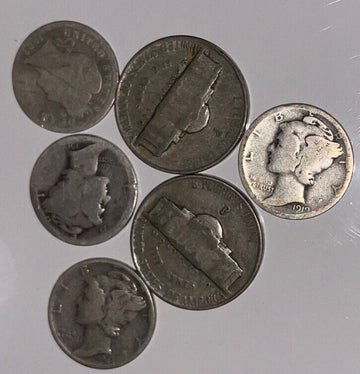 @Ran-dime” silver coin lot Face Value 50 cents. all coins over 60 years old! #A4