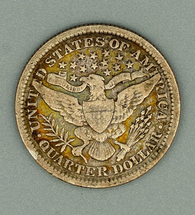1899 Barber Silver Quarter nice details fine condition 19 century collectible