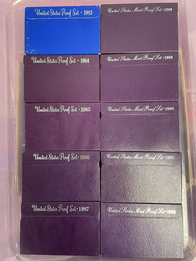 5 Decade Run proof sets 1960 to 2000 41+ sets orig pkg 230 coins incl silver wow