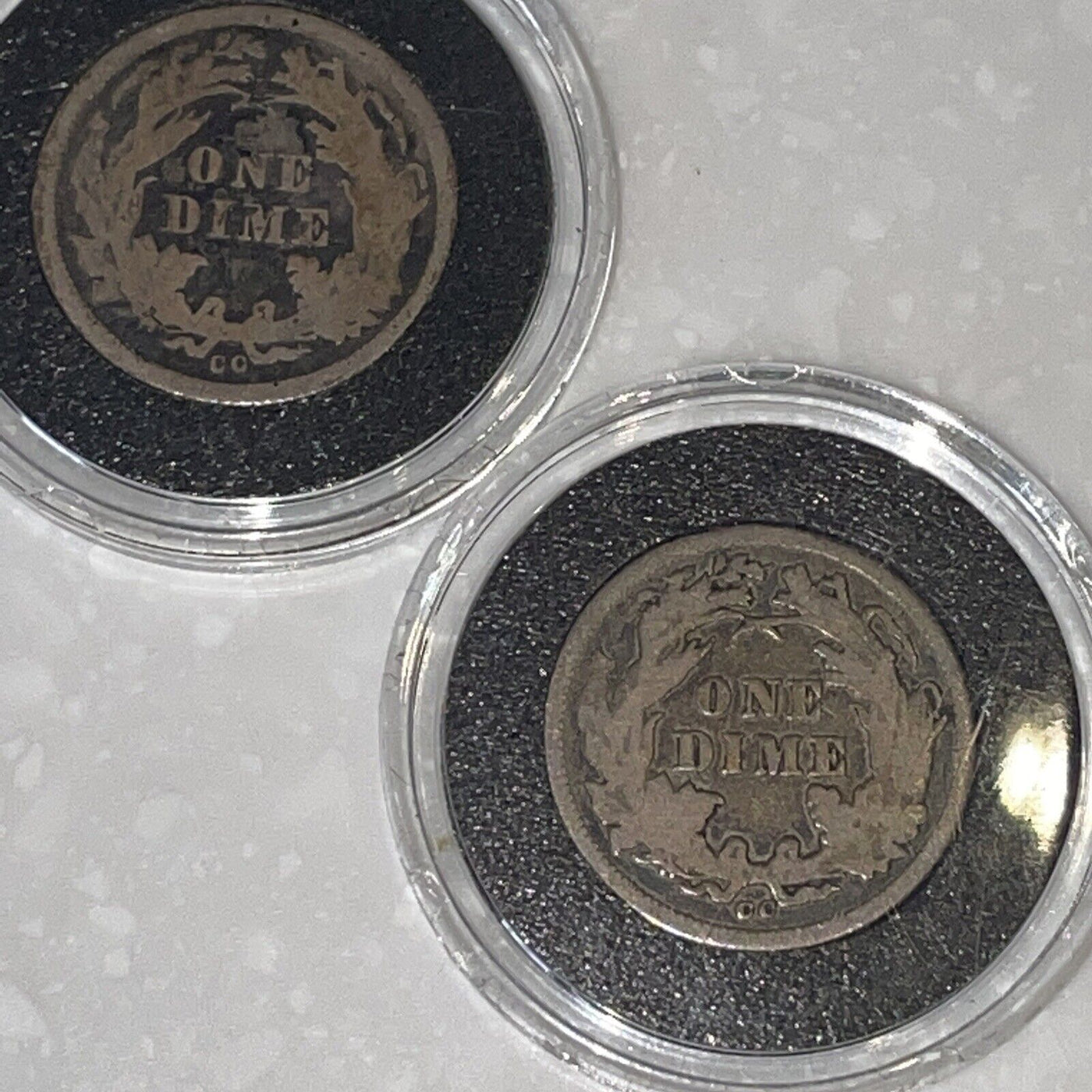 Pair ChoiceFine Pair 1876-77 CC Carson City Seated Liberty Silver Dimes FREE S&H