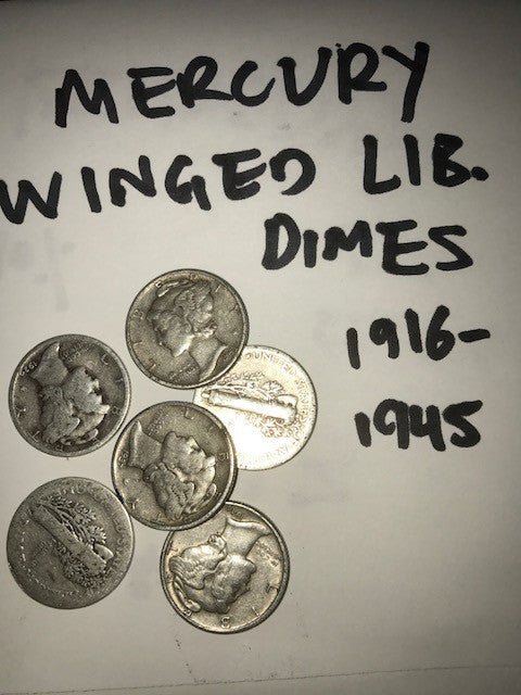 6 different Mercury Dimes - US CoinSpot
