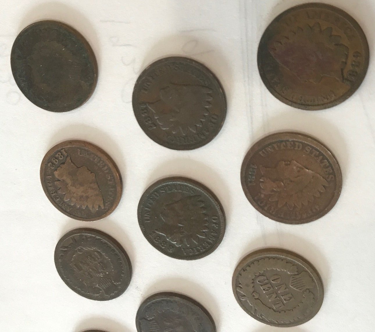 6 Different older Indian Head Cents Dated Before 1895 - US CoinSpot