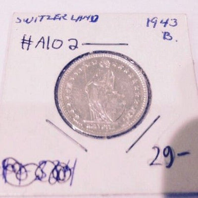 .835Silver 1943-B Switzerland Franc Standing Helvetia Lance Almost Uncirculated - US CoinSpot