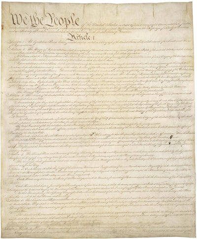 We The People Antique 11 x 17 Ivory Print US Constitution