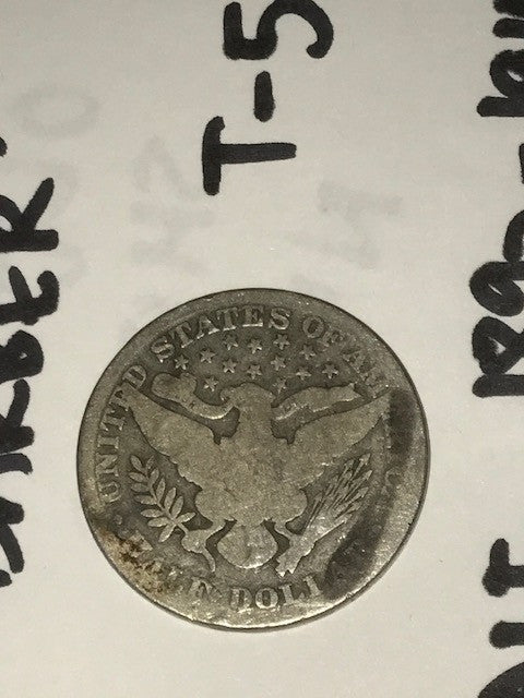 Silver Barber Half Dollar 1892 - 1915