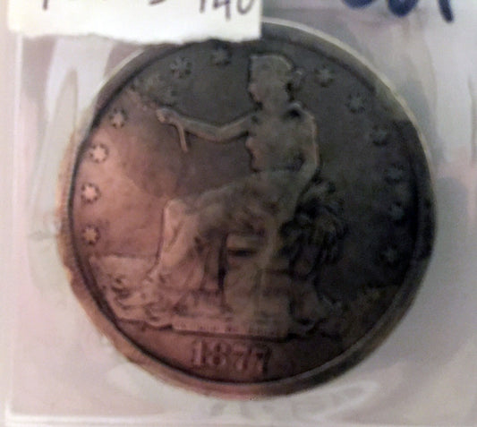Trade Dollar - 1877 S Fine Silver Dollar - San Francisco