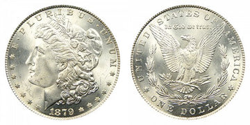MORGAN SILVER DOLLAR - 1879 - AVG CIRC
