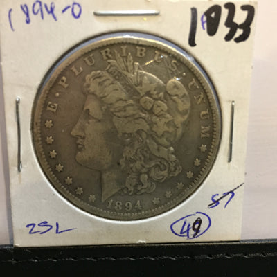 Morgan Dollar 1894 O F Silver Dollar Fine plus New Orleans
