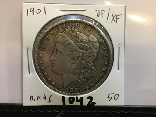 Morgan Dollar 1901 VF Silver Dollar Philadelphia