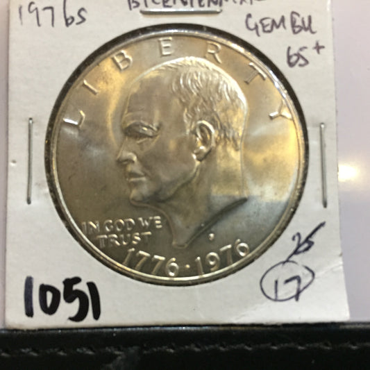 Eisenhower "Ike" Dollar 1976 S (Bicentennial Silver Edition GEM Uncirculated Unc. San Francisco Uncirc MS65