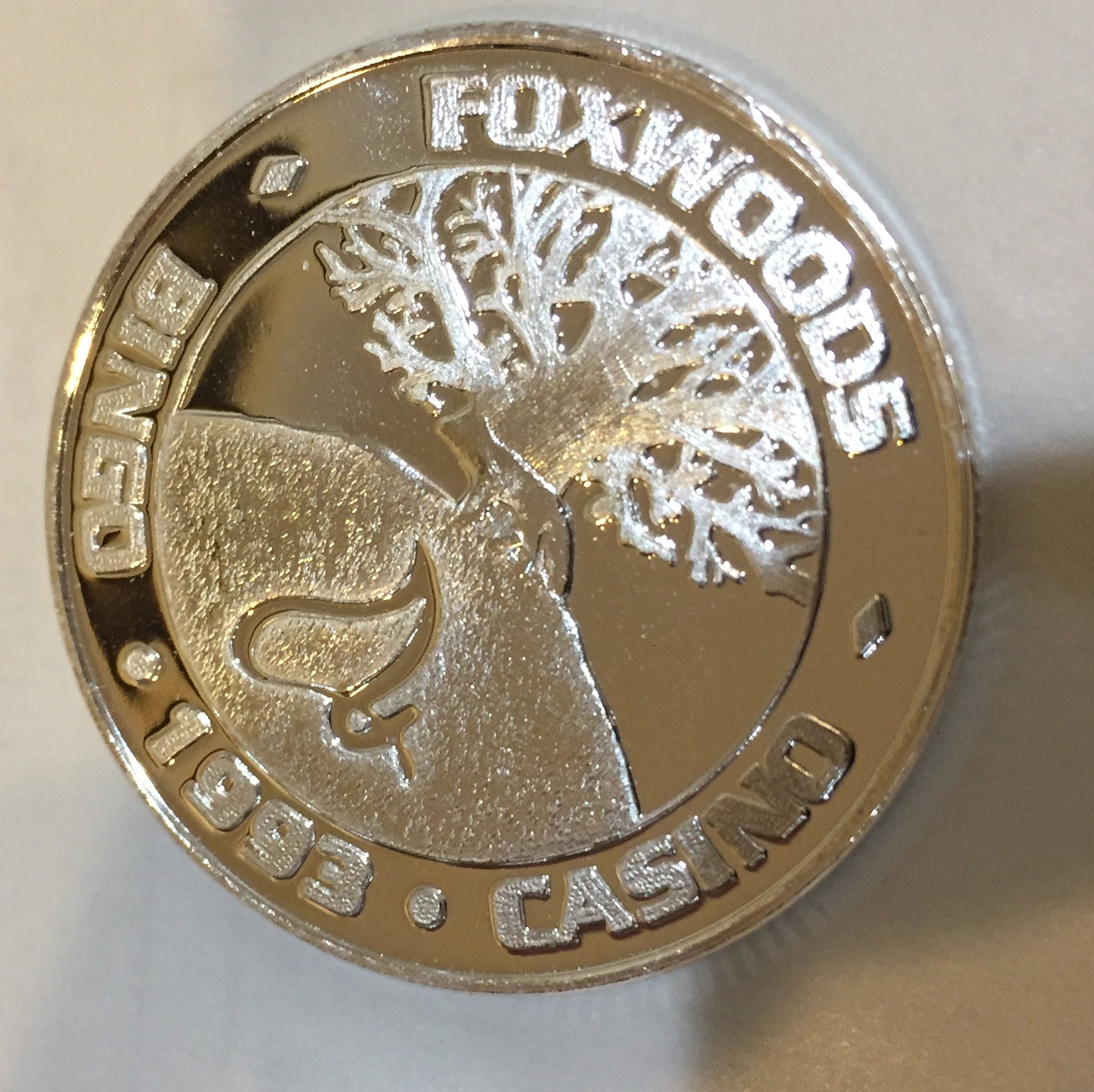 Foxwoods Casino 1993 Silver .999 Token 3/4 OZ. Wildlife Series - Mustangs