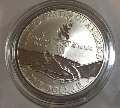 * Atlantic Olympic Gymnasts Commemorative Edition Silver Dollar 1995 P GEM PROOF Philadelphia
